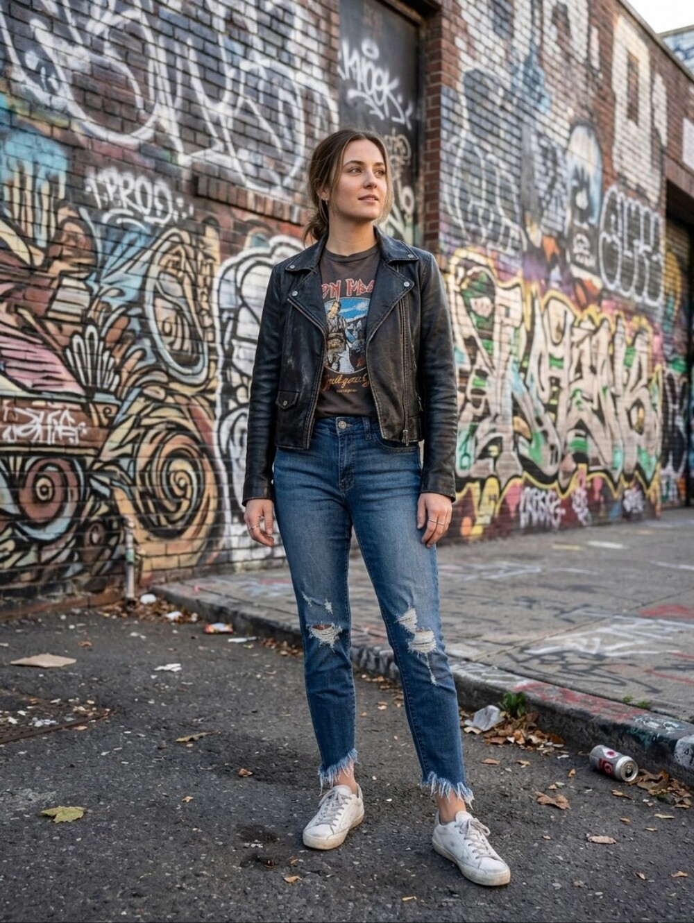 Dark Blue Distressed Women's Jeans